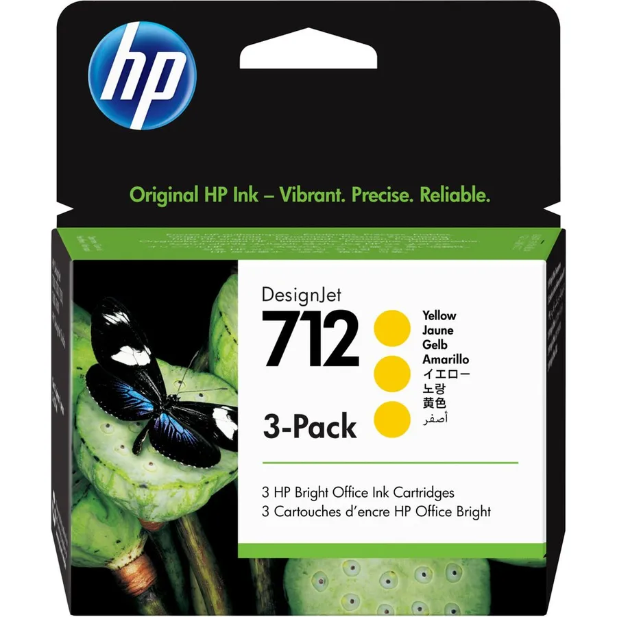 Mürəkkəb kartric HP 712 3-lü dəst 29 ml Yellow DesignJet (3ED79A)