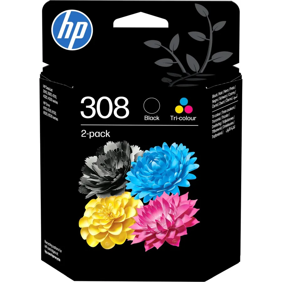 Mürəkkəb kartric HP 308 Black/Tri-Color Combo 2-lü dəst (6L6S6UE)