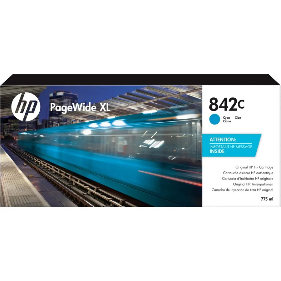 Mürəkkəb kartric HP 842C 775 ml Cyan PageWide XL (C1Q54A)