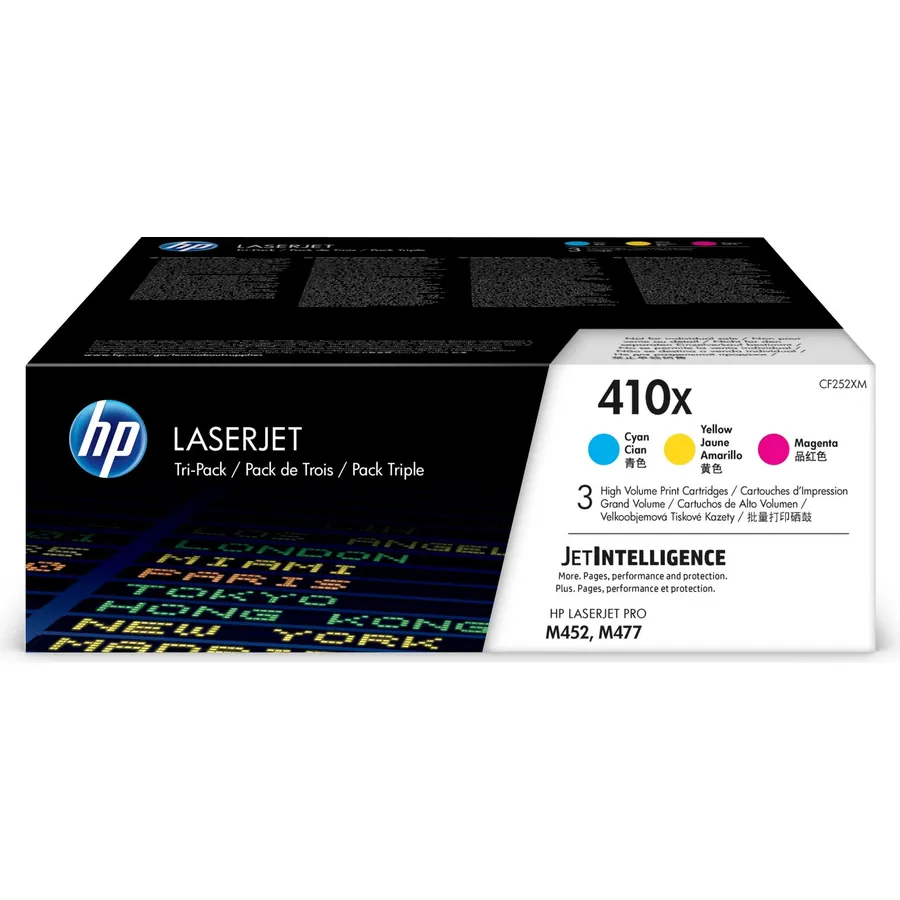 Toner kartric HP 410X 3-lü dəst yüksək tutumlu Cyan/Magenta/Yellow LaserJet (CF252XM)