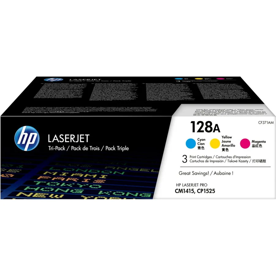 Toner kartric HP 128A 3-lü dəst Cyan/Magenta/Yellow LaserJet (CF371AM)