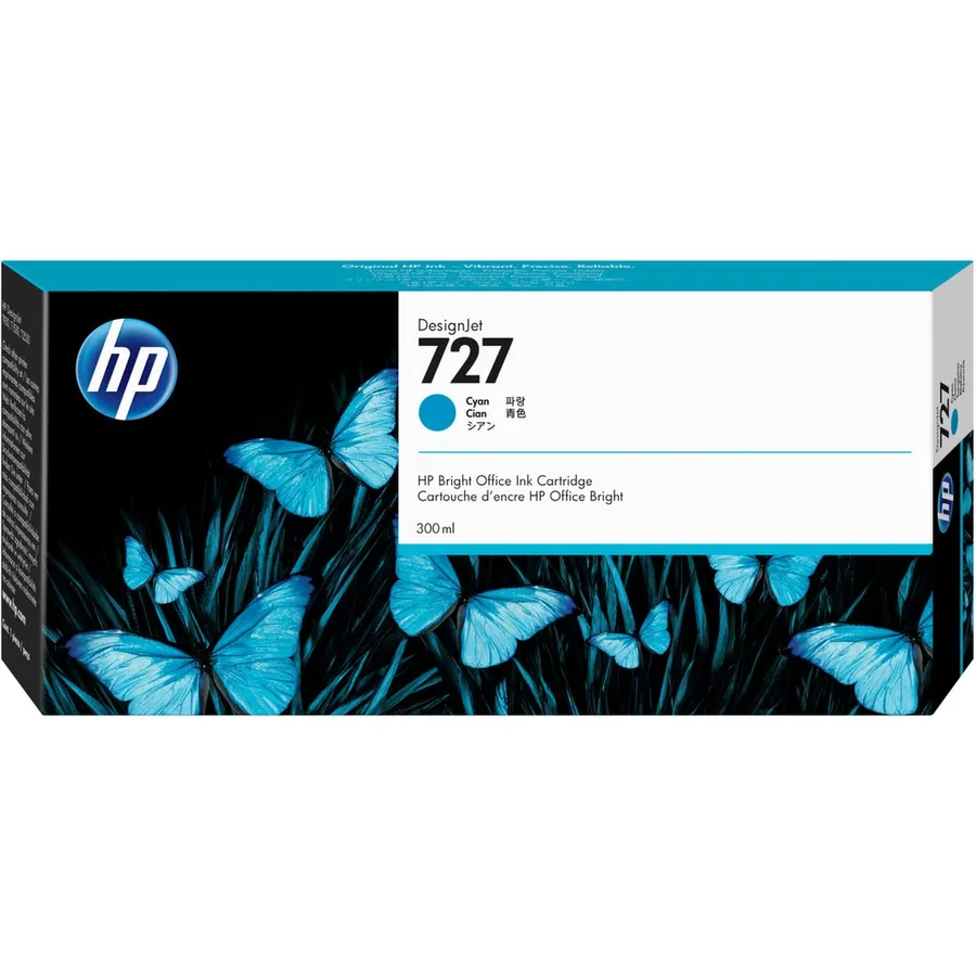 Mürəkkəb kartric HP 727 300 ml Cyan DesignJet (F9J76A)