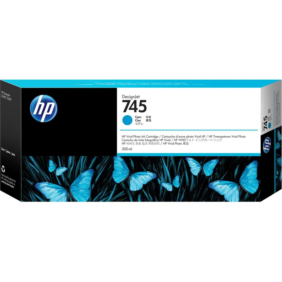 Mürəkkəb kartric HP 745 300 ml DesignJet Cyan (F9K03A)