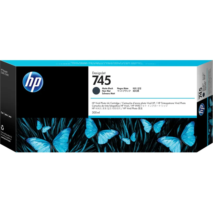 Mürəkkəb kartric HP 745 300 ml DesignJet Matte Black (F9K05A)