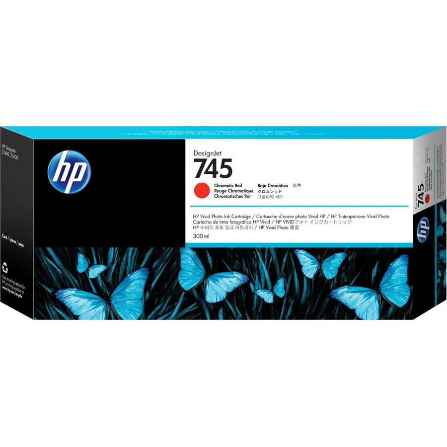 Mürəkkəb kartric HP 745 300 ml DesignJet Chromatic Red (F9K06A)